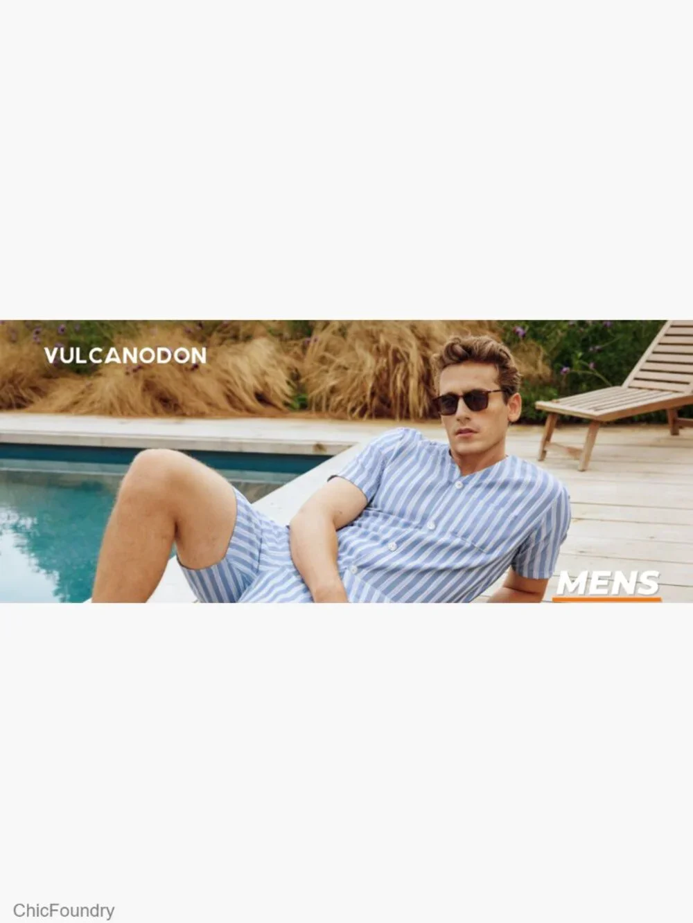 Men's Striped Short Sleeve Button Down Pajama Set with Pockets